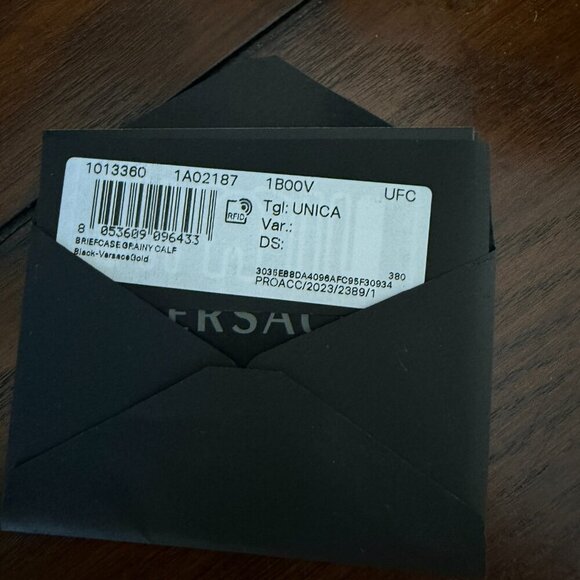 VERSACE 1013360 BLACK LEATHER MEDUSA MEDALION BRIEFCASE MESSENGER SHOULDER BAG - Picture 13 of 15